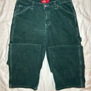 Dickies Womens Corduroy Pants, Green, Sz 5, Carpenter, Cotton, Skater, Grunge